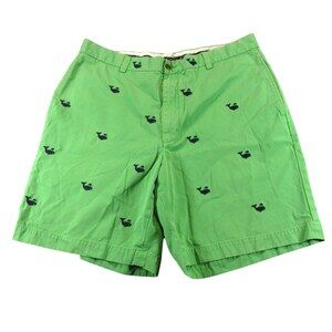 Brooks Brothers Mens Shorts 36 x 9 Green Allover Embroidered Whale Graphic
